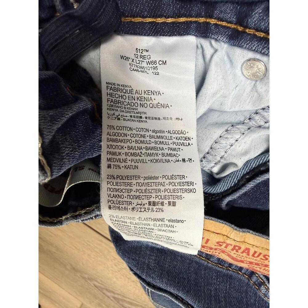 Levi's Jeans Youth 12 Blue Medium Wash 512 Slim Taper Adjustable Waist Stretch - Picture 5 of 7